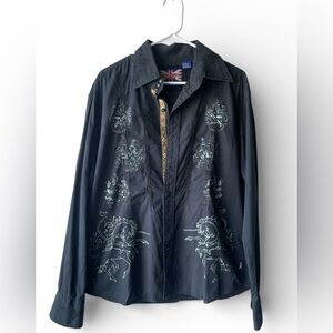 English Laundry Black Embroidered Lightweight Jacket